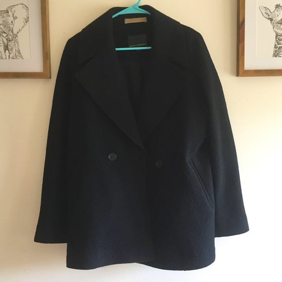 Banana Republic Jackets & Blazers - Banana Republic 100% Wool Black Peacoat Size S